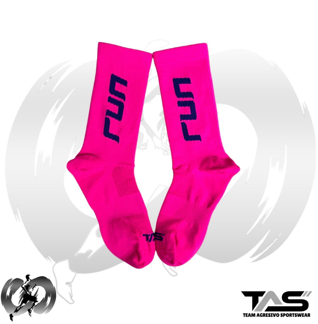 TAS Core Run Neon Mid Cut Compression Socks