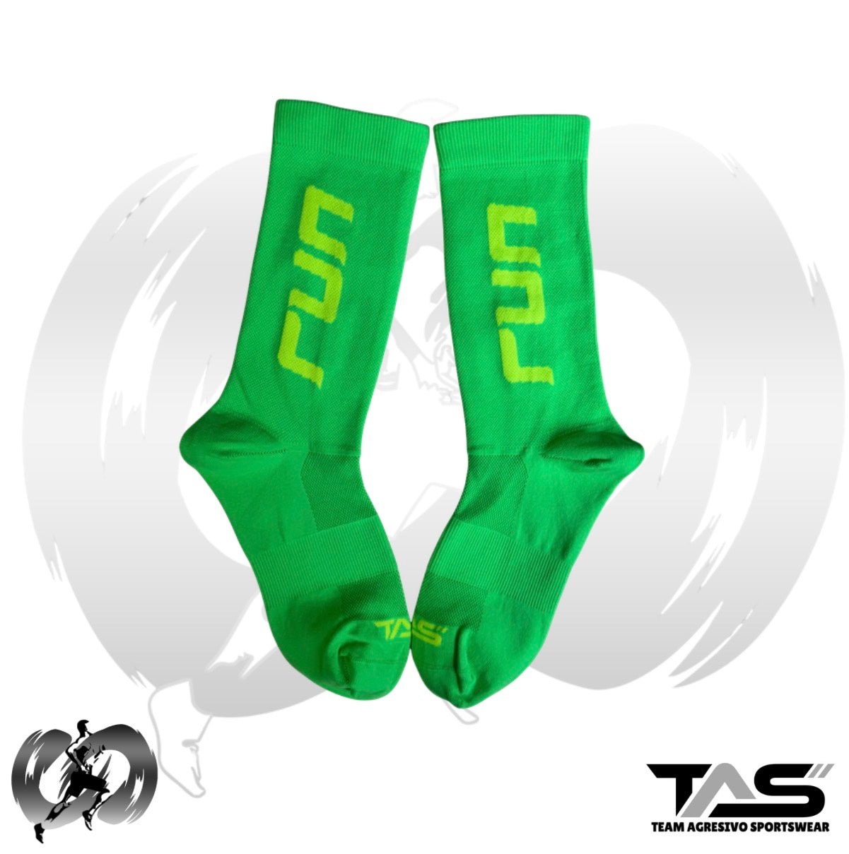 TAS Core Run Neon Mid Cut Compression Socks